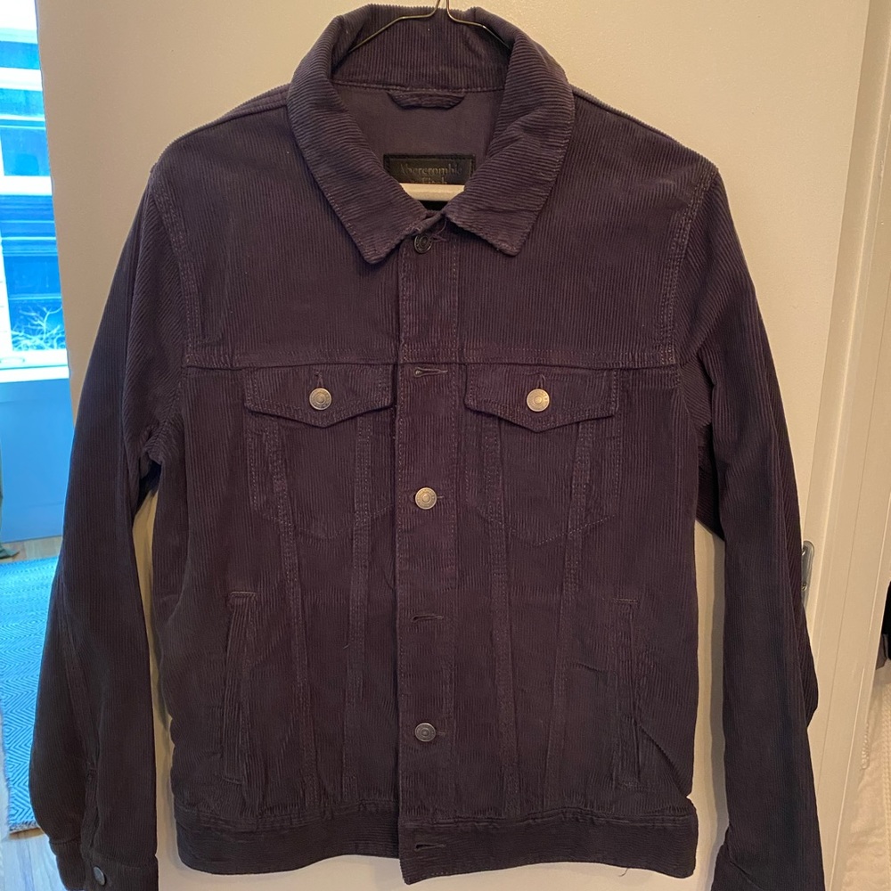 Abercrombie & Fitch Navy Corduroy Trucker Jacket